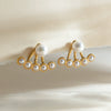 Wholesale Women's Light Luxury Minimalist Geometric Stainless Steel 18K Gold Electroplated Fanshaped Earrings