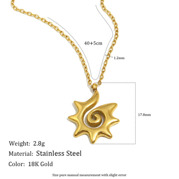 Wholesale Women's Light Luxury Minimalist Geometric Stainless Steel 18K Gold Plated Pendant Necklace