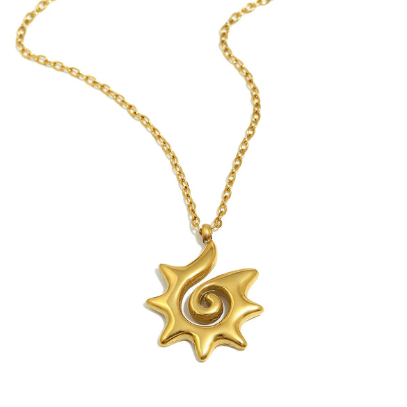 Wholesale Women's Light Luxury Minimalist Geometric Stainless Steel 18K Gold Plated Pendant Necklace