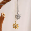 Wholesale Women's Light Luxury Minimalist Geometric Stainless Steel 18K Gold Plated Pendant Necklace