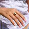 Wholesale Women's Light Luxury Minimalist Geometric Stainless Steel Zircon Ring With Electroplating