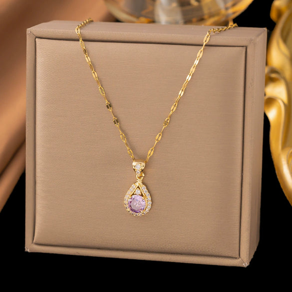 Wholesale Women's Light Luxury Minimalist Heart Shape Copper Electroplated Clavicle Chain Necklace