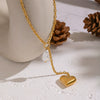 Wholesale Women's Light Luxury Minimalist Heart Shape 18K Real Gold Plated Pendant Necklace With Regular Chain