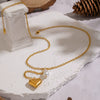 Wholesale Women's Light Luxury Minimalist Heart Shape 18K Real Gold Plated Pendant Necklace With Regular Chain