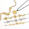 Wholesale Women's Light Luxury Minimalist Star Shape Real Gold Plated Stainless Steel Jewelry Set Necklace Bracelet