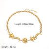 Wholesale Women's Light Luxury Minimalist Star Shape Real Gold Plated Stainless Steel Jewelry Set Necklace Bracelet