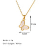 Wholesale Women's Light Luxury Natural Shell Butterfly Titanium Steel Clavicle Chain With Real Gold Electroplated Copper Pendant Animal Pattern