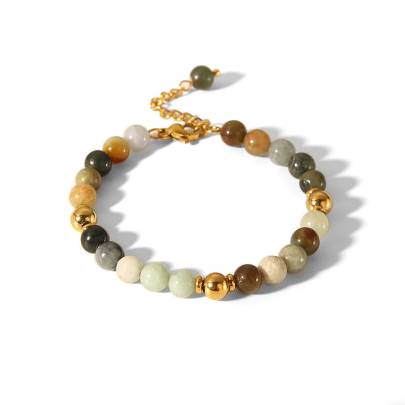 Wholesale Women's Light Luxury Natural Stone Bracelet With Geometric Pattern And Electroplating Treatment