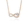 Wholesale Women's Light Luxury Necklace S925 Silver Unlimited Symbol Pendant With Diamond Cross Chain Geometric Style