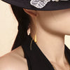Wholesale Women's Light Luxury Niche Design Hot Water Drop Tassel Earrings In Stainless Steel With Geometric Pattern And Electroplating Treatment