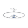 Wholesale Women's Light Luxury Niche Design S925 Sterling Silver Hollow Devil's Eye Microinlay Bracelet Necklace Ring