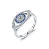 Wholesale Women's Light Luxury Niche Design S925 Sterling Silver Hollow Devil's Eye Microinlay Bracelet Necklace Ring