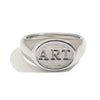 Wholesale Women's Light Luxury Niche Style Geometric Stainless Steel 18K Goldplated English Letter Oval Ring