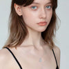 Wholesale Women's Light Luxury Niche Zircon Clavicle Chain S925 Sterling Silver Bow Geometric Electroplated Necklace