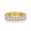 Wholesale Women's Light Luxury Oval Zircon Ring S925 Sterling Silver Geometric Electroplated