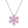 Wholesale Women's Light Luxury Pink Flower Earrings Made Of 925 Silver With Diamond Design