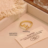 Wholesale Women's Light Luxury Real Gold Plated Copper Heart Shape Star And Moon Open Ring Jewelry