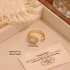 Wholesale Women's Light Luxury Real Gold Plated Copper Heart Shape Star And Moon Open Ring Jewelry