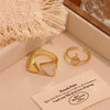 Wholesale Women's Light Luxury Real Gold Plated Copper Heart Shape Star And Moon Open Ring Jewelry