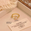 Wholesale Women's Light Luxury Real Gold Plated Copper Heart Shape Star And Moon Open Ring Jewelry