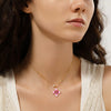 Wholesale Women's Light Luxury Real Gold Plated Flower Necklace Regular Chain