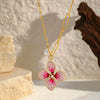 Wholesale Women's Light Luxury Real Gold Plated Flower Necklace Regular Chain