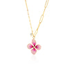 Wholesale Women's Light Luxury Real Gold Plated Flower Necklace Regular Chain