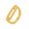 Wholesale Women's Light Luxury Rectangular Geometric Hollow Stainless Steel 18K Gold Pvd Plated Finger Ring