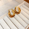 Wholesale Women's Light Luxury Resin Earrings With Geometric Heart Design And Electroplating
