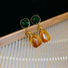 Wholesale Women's Light Luxury Resin Earrings With Geometric Heart Design And Electroplating