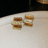 Wholesale Women's Light Luxury Resin Earrings With Geometric Heart Design And Electroplating