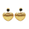 Wholesale Women's Light Luxury Retro Heartshaped Stainless Steel Electroplated Earrings