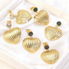 Wholesale Women's Light Luxury Retro Heartshaped Stainless Steel Electroplated Earrings