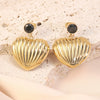 Wholesale Women's Light Luxury Retro Heartshaped Stainless Steel Electroplated Earrings