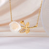 Wholesale Women's Light Luxury Rose Flower Pendant Necklace Copper Electroplating Mixed Gemstone Setting O Chain Jewelry