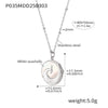 Wholesale Women's Light Luxury Round Clavicle Necklace With Relief Phoenix Design Made Of White Seashell And Stainless Steel 18K Gold Plated Geometric Pattern
