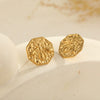 Wholesale Women's Light Luxury Round Stainless Steel 18K Gold Plated Earrings