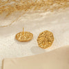 Wholesale Women's Light Luxury Round Stainless Steel 18K Gold Plated Earrings