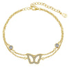 Wholesale Women's Light Luxury S925 Sterling Silver Anklet With Fourleaf Clover And Butterfly Design