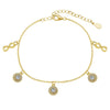 Wholesale Women's Light Luxury S925 Sterling Silver Anklet With Fourleaf Clover And Butterfly Design