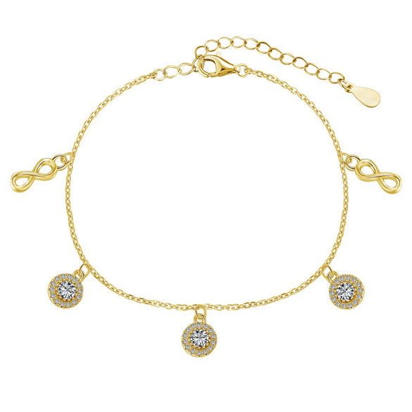 Wholesale Women's Light Luxury S925 Sterling Silver Anklet With Fourleaf Clover And Butterfly Design