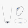Wholesale Women's Light Luxury S925 Sterling Silver Devil's Eye Microinlay Ring And Bracelet