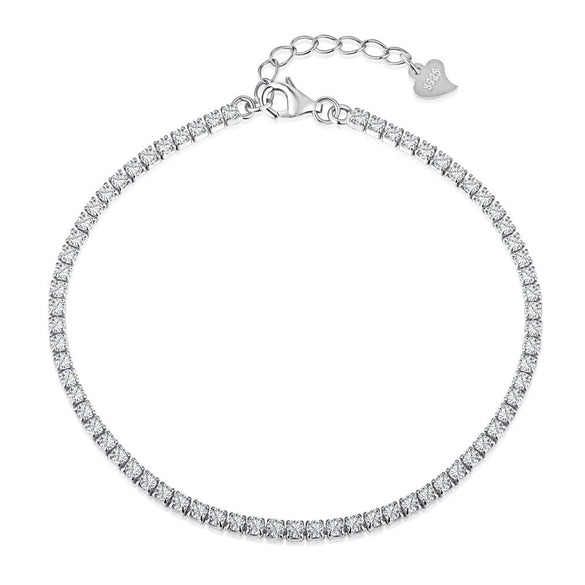 Wholesale Women's Light Luxury S925 Sterling Silver Fourleaf Clover Geometric Zircon Rai Diamond Electroplated Tennis Bracelet