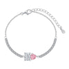 Wholesale Women's Light Luxury S925 Sterling Silver Fourleaf Clover Geometric Zircon Rai Diamond Electroplated Tennis Bracelet