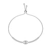 Wholesale Women's Light Luxury S925 Sterling Silver Fourleaf Clover Geometric Zircon Rai Diamond Electroplated Tennis Bracelet