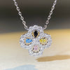 Wholesale Women's Light Luxury S925 Sterling Silver Fourleaf Clover Ochain Necklace With Pink Diamond Design