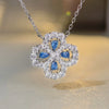 Wholesale Women's Light Luxury S925 Sterling Silver Fourleaf Clover Ochain Necklace With Pink Diamond Design