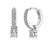Wholesale Women's Light Luxury S925 Sterling Silver Geometric Heart Pendant Earrings