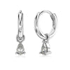 Wholesale Women's Light Luxury S925 Sterling Silver Geometric Heart Pendant Earrings