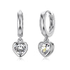 Wholesale Women's Light Luxury S925 Sterling Silver Geometric Heart Pendant Earrings